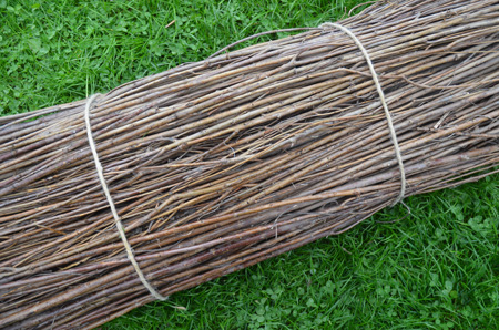 Willow faggots for river bank stabilisation